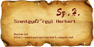 Szentgyörgyi Herbert névjegykártya